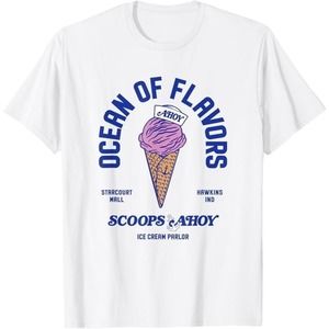 Stranger Things Scoops Ahoy Ocean Of Flavors Snow Cone Retro T-Shirt